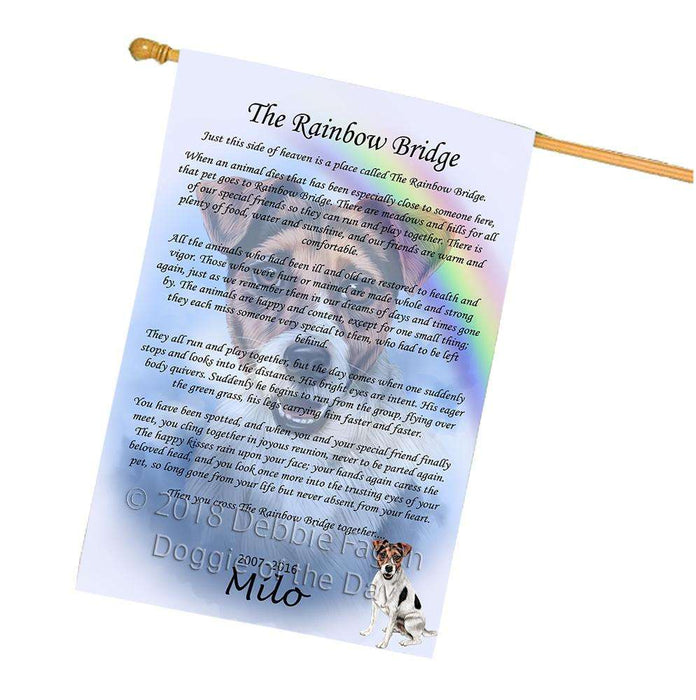 Rainbow Bridge Jack Russell Terrier Dog House Flag FLG52877