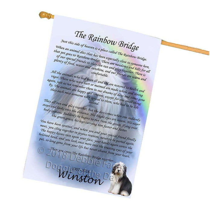 Rainbow Bridge Old English Sheepdog House Flag FLG52886