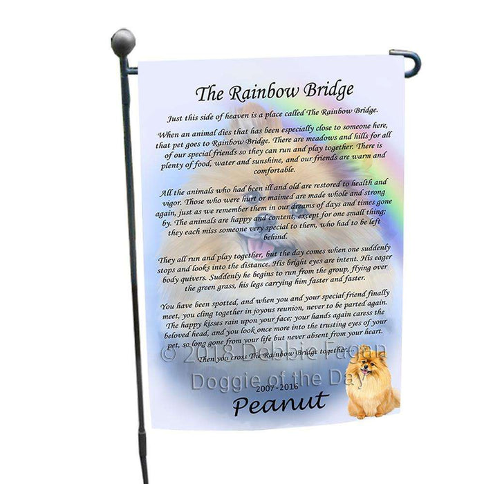 Rainbow Bridge Pomeranian Dog Garden Flag GFLG52753