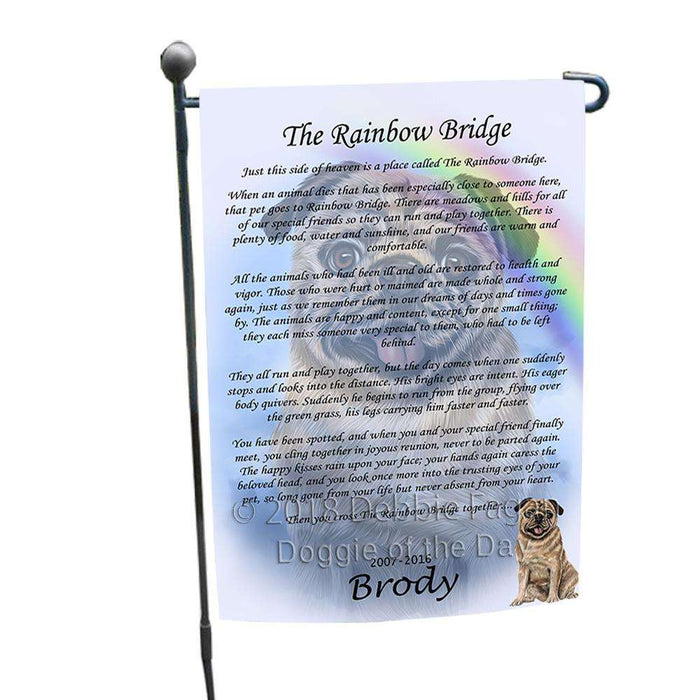 Rainbow Bridge Pug Dog Garden Flag GFLG52756