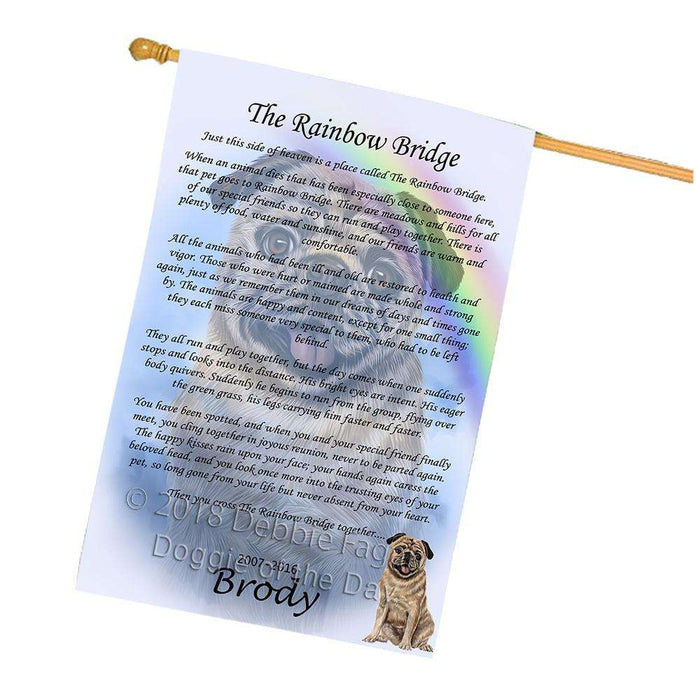 Rainbow Bridge Pug Dog House Flag FLG52892