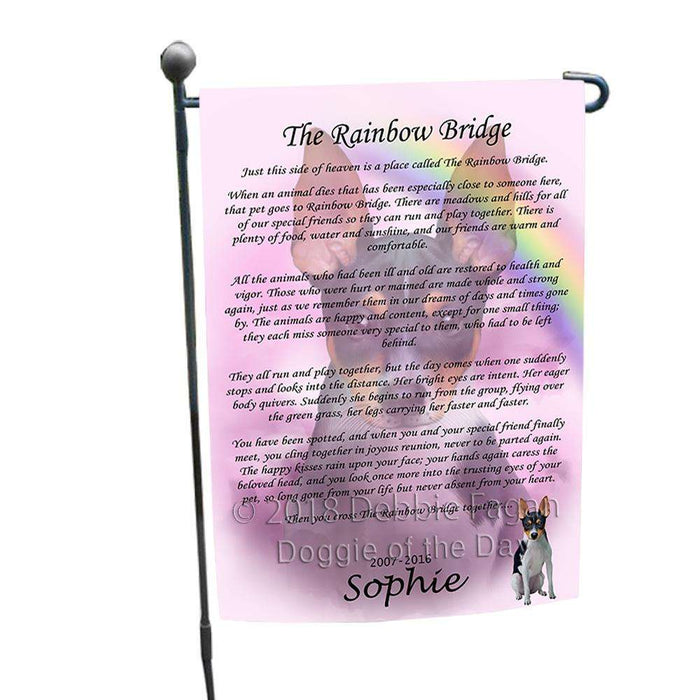 Rainbow Bridge Rat Terrier Dog Garden Flag GFLG52757