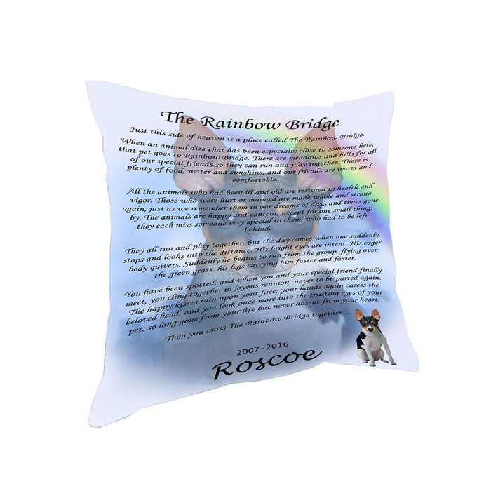 Rainbow Bridge Rat Terrier Dog Pillow PIL67408