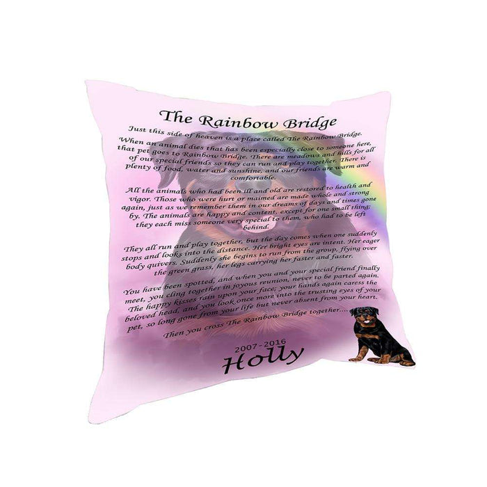Rainbow Bridge Rottweiler Dog Pillow PIL67416
