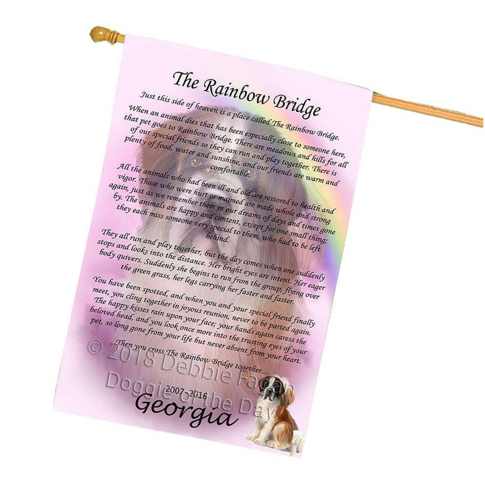 Rainbow Bridge Saint Bernard Dog House Flag FLG52898