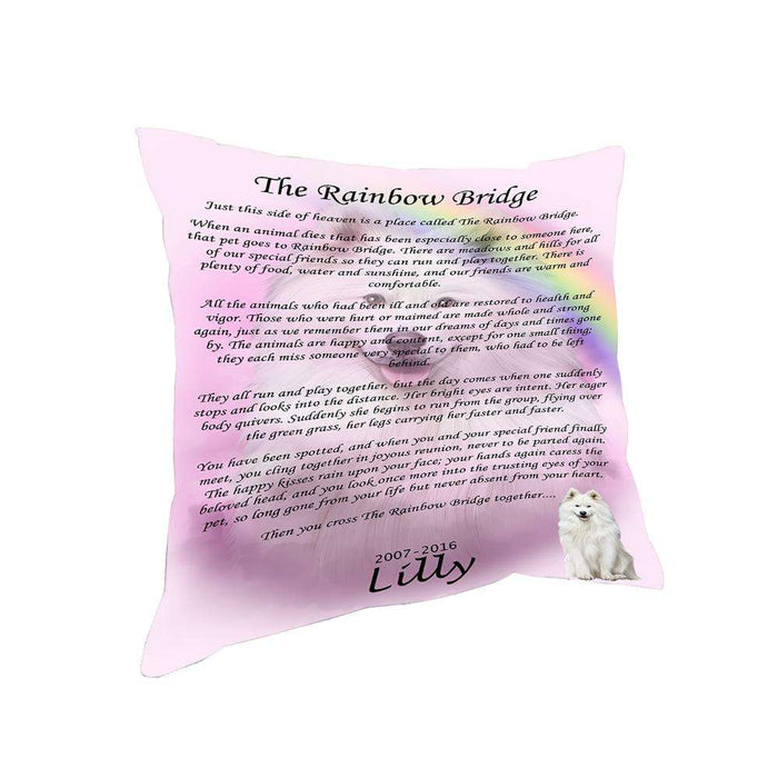 Rainbow Bridge Samoyed Dog Pillow PIL67428