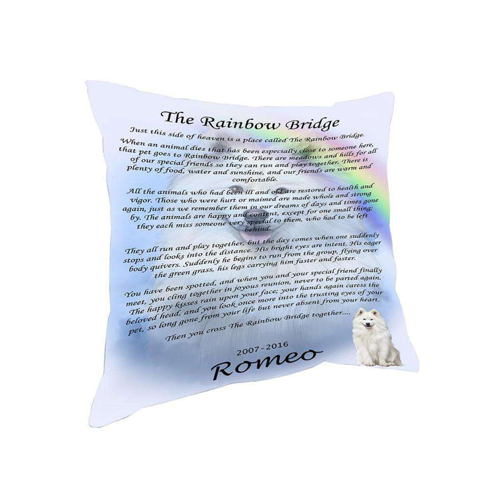 Rainbow Bridge Samoyed Dog Pillow PIL67432