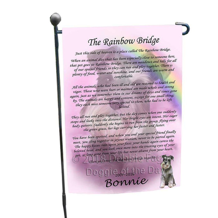 Rainbow Bridge Schnauzer Dog Garden Flag GFLG52765