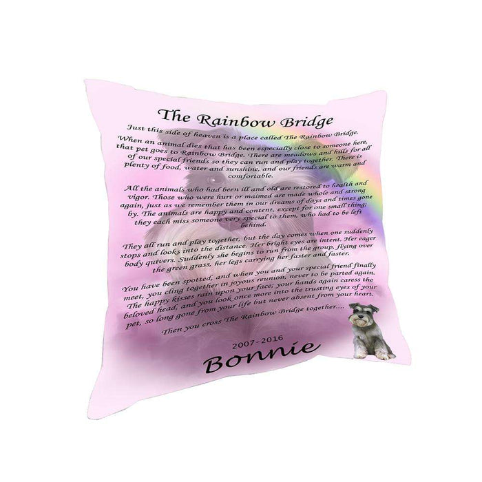 Rainbow Bridge Schnauzer Dog Pillow PIL67436
