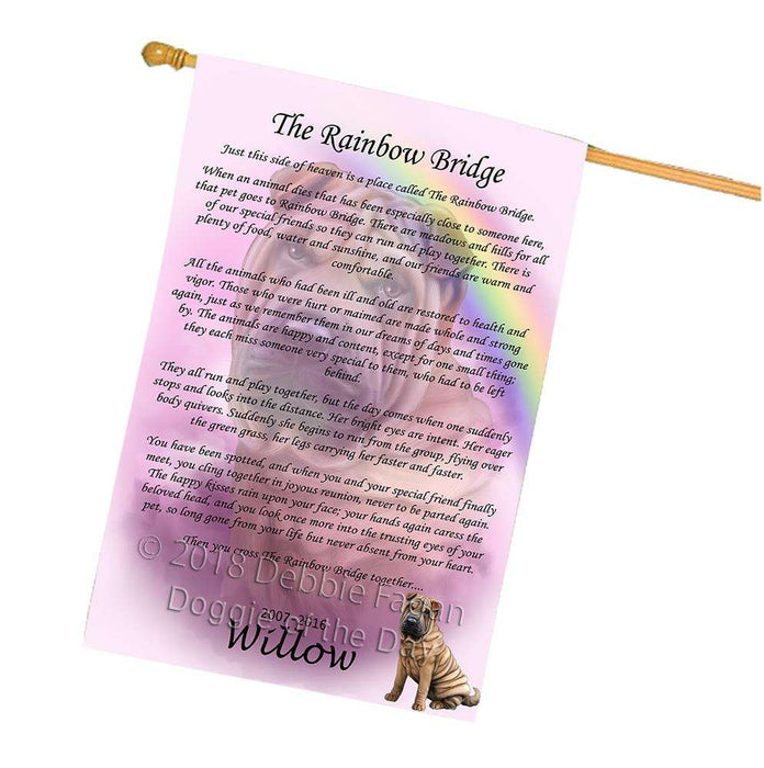 Rainbow Bridge Shar Pei Dog House Flag FLG52903