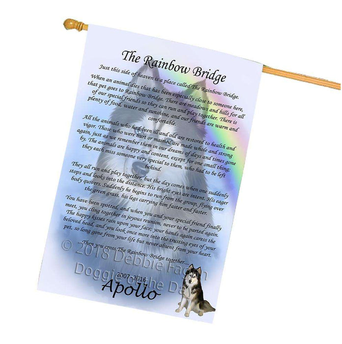 Rainbow Bridge Siberian Husky Dog House Flag FLG52907