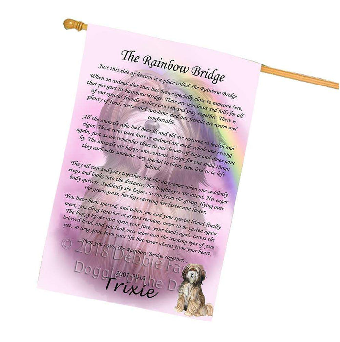 Rainbow Bridge Tibetan Terrier Dog House Flag FLG52909