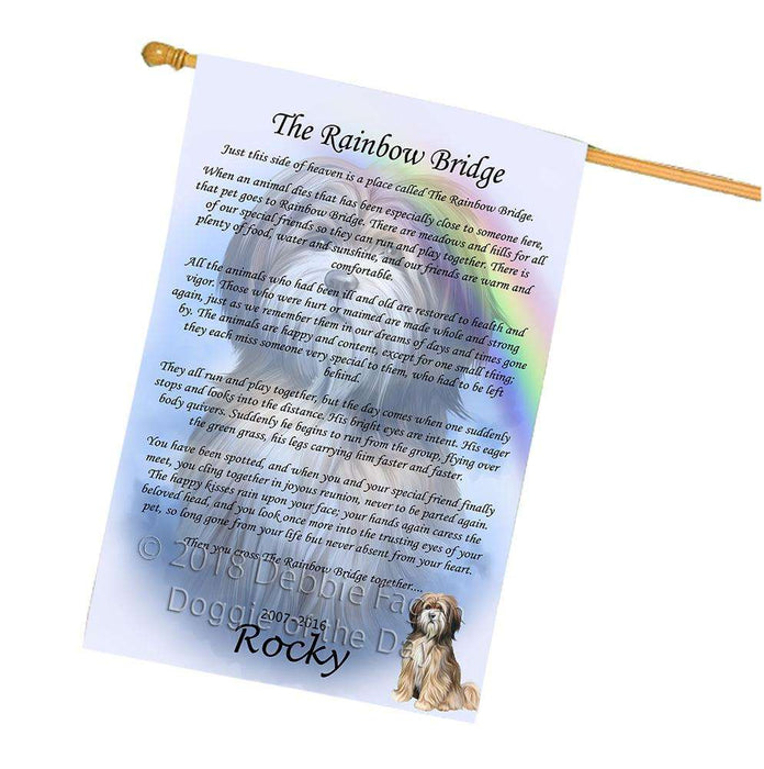 Rainbow Bridge Tibetan Terrier Dog House Flag FLG52910