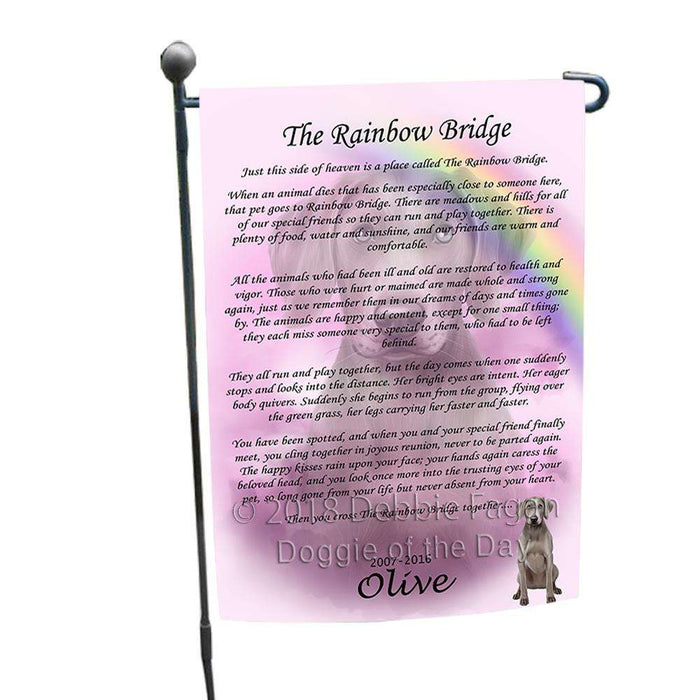 Rainbow Bridge Weimaraner Dog Garden Flag GFLG52777