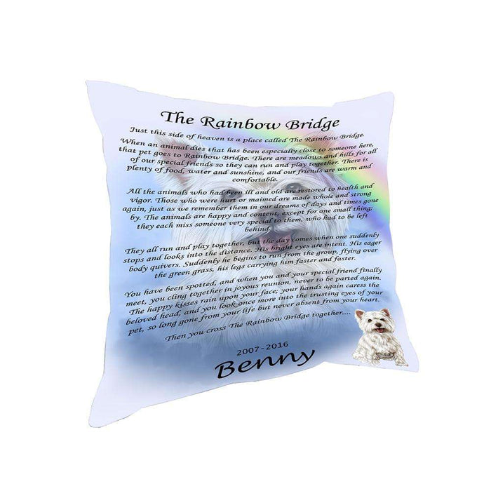 Rainbow Bridge West Highland Terrier Dog Pillow PIL67488