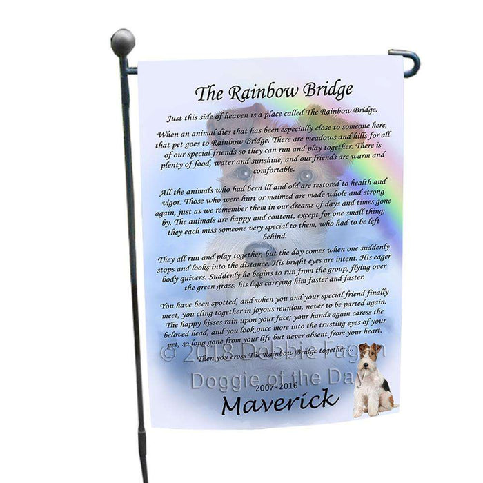 Rainbow Bridge Wire Fox Terrier Dog Garden Flag GFLG52781