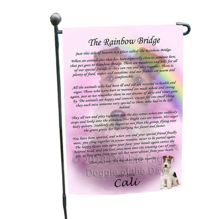 Rainbow Bridge Wire Fox Terrier Dog Garden Flag GFLG52782