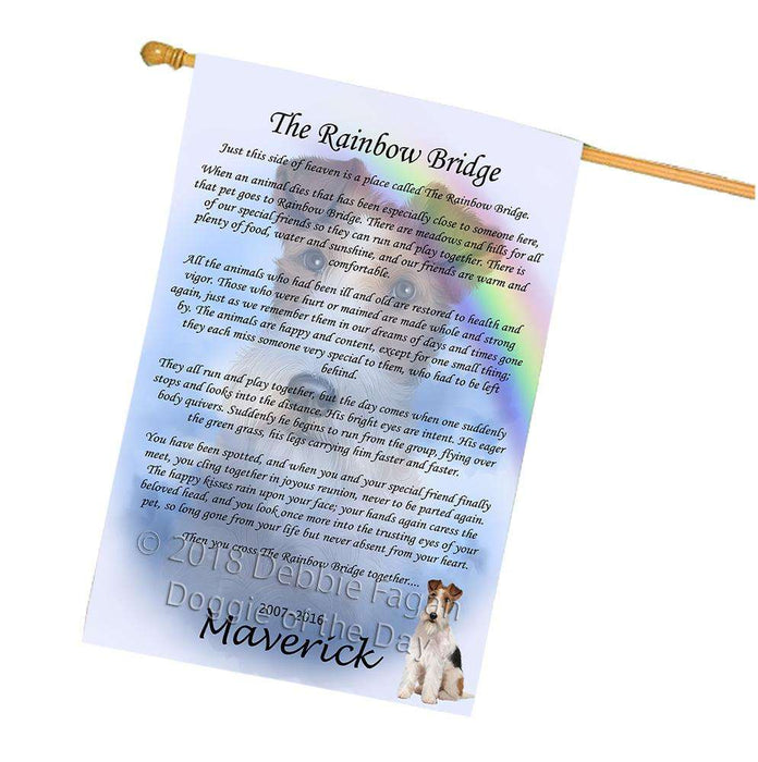 Rainbow Bridge Wire Fox Terrier Dog House Flag FLG52917