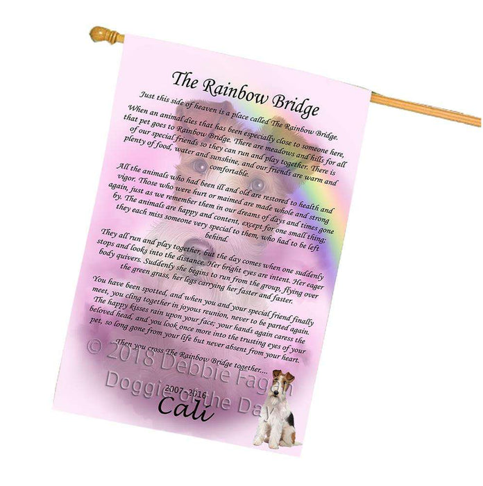 Rainbow Bridge Wire Fox Terrier Dog House Flag FLG52918