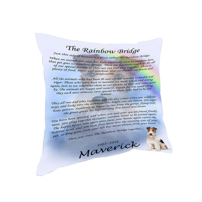 Rainbow Bridge Wire Fox Terrier Dog Pillow PIL67500