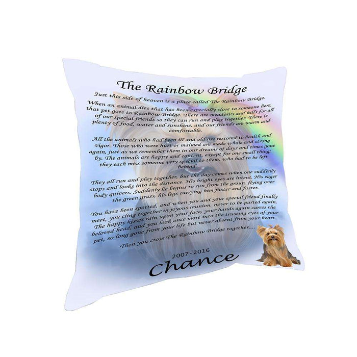 Rainbow Bridge Yorkshire Terrier Dog Pillow PIL67516