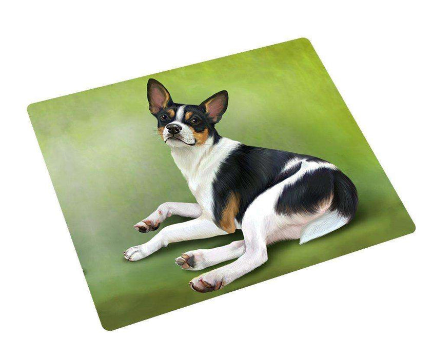 Rat Terrier Dog Art Portrait Print Woven Throw Sherpa Plush Fleece Blanket