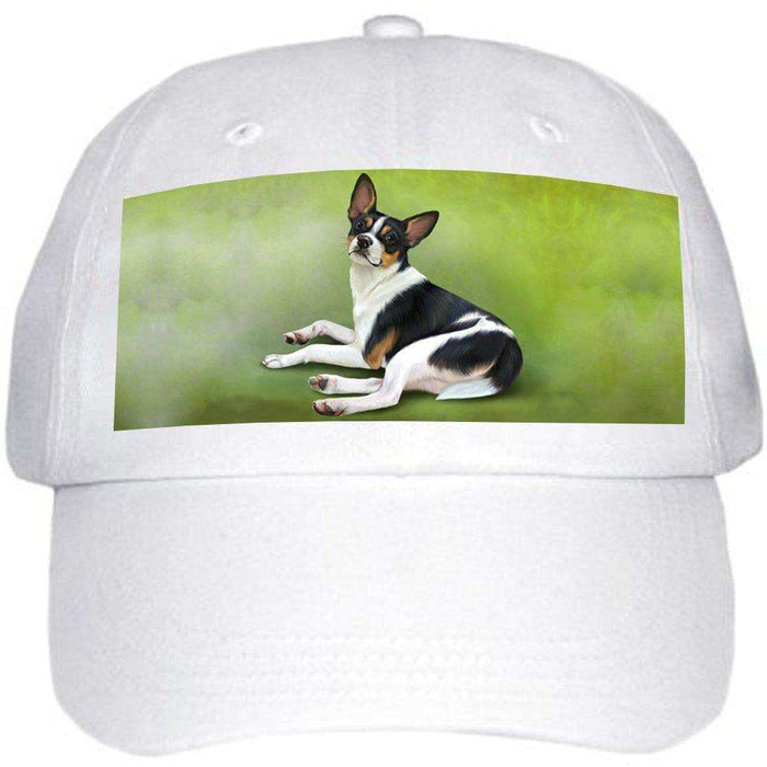 Rat Terrier Dog Ball Hat Cap Off White