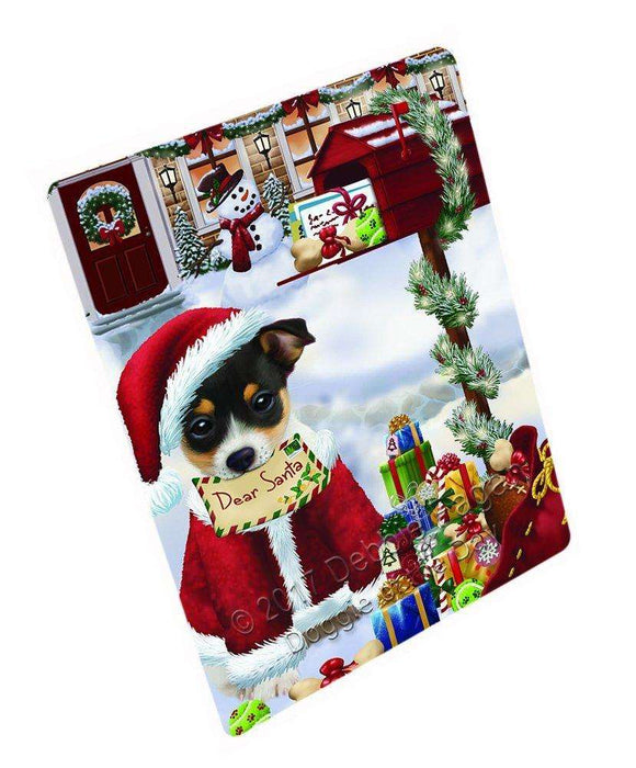 Rat Terrier Dog Dear Santa Letter Christmas Holiday Mailbox Dog Large Refrigerator / Dishwasher Magnet D115