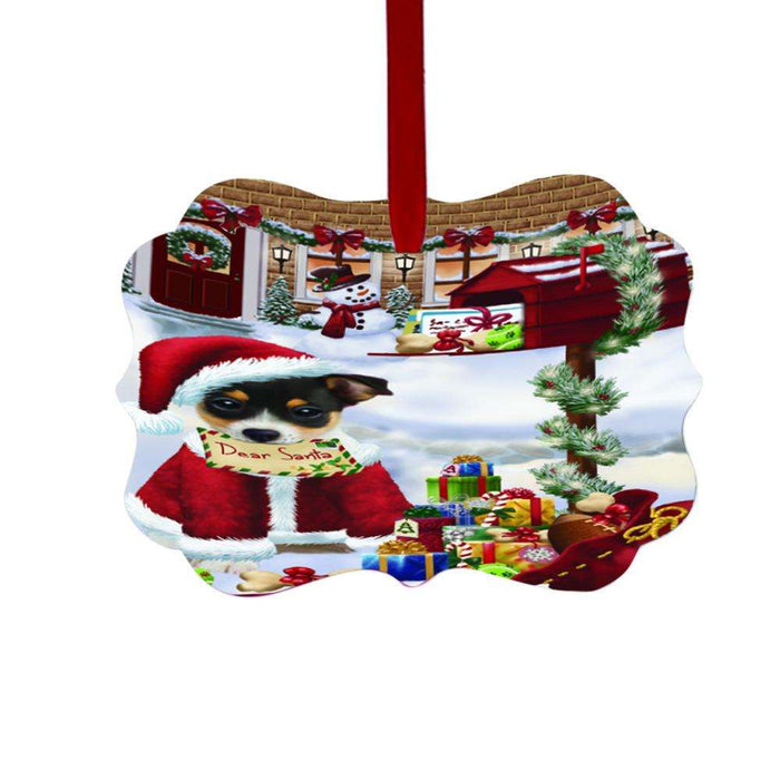 Rat Terrier Dog Dear Santa Letter Christmas Holiday Mailbox Double-Sided Photo Benelux Christmas Ornament LOR49074
