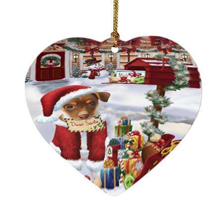 Rat Terrier Dog Dear Santa Letter Christmas Holiday Mailbox Heart Christmas Ornament HPOR53921