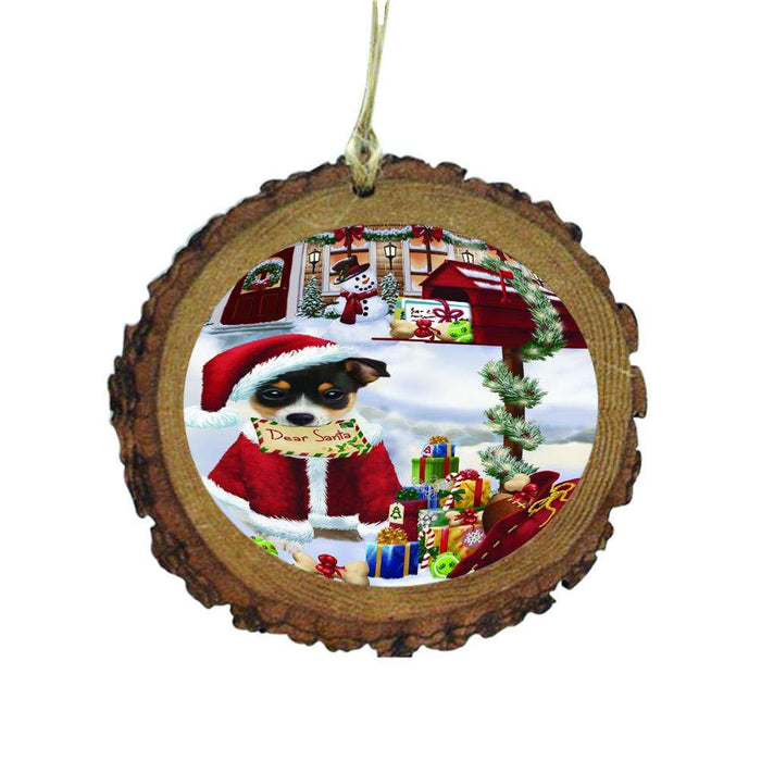 Rat Terrier Dog Dear Santa Letter Christmas Holiday Mailbox Wooden Christmas Ornament WOR49074