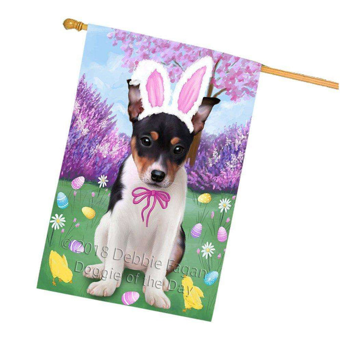 Rat Terrier Dog Easter Holiday House Flag FLG49330