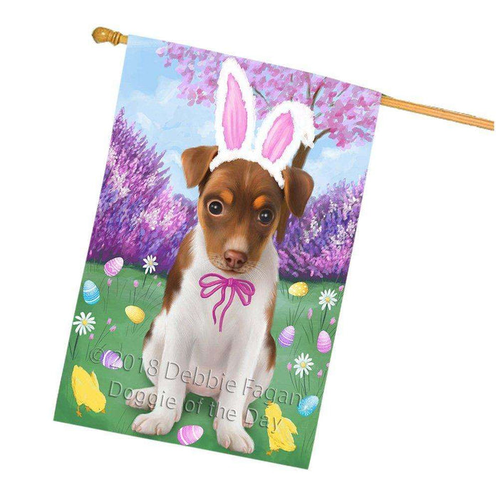 Rat Terrier Dog Easter Holiday House Flag FLG49331