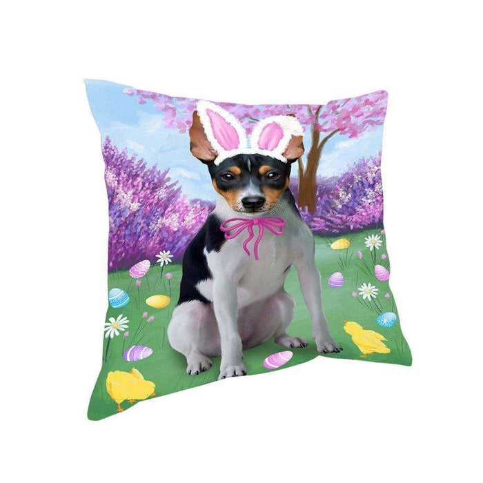 Rat Terrier Dog Easter Holiday Pillow PIL53308