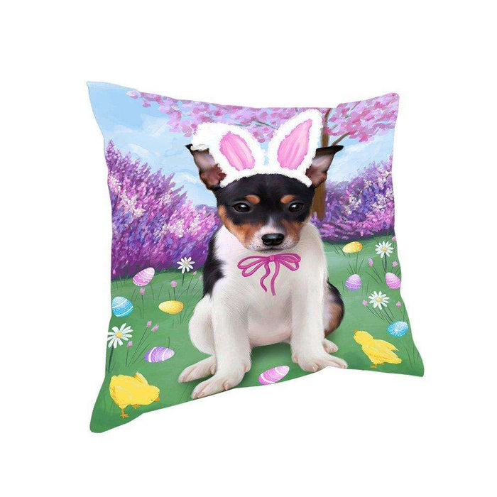 Rat Terrier Dog Easter Holiday Pillow PIL53316