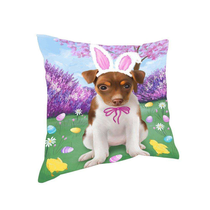 Rat Terrier Dog Easter Holiday Pillow PIL53320