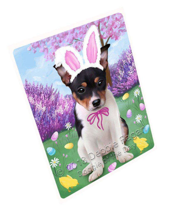 Rat Terrier Dog Easter Holiday Tempered Cutting Board C51963