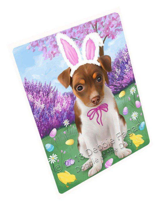 Rat Terrier Dog Easter Holiday Tempered Cutting Board C51966