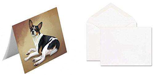 Rat Terrier Dog Handmade Artwork Assorted Pets Greeting Cards and Note Cards with Envelopes for All Occasions and Holiday Seasons GCD48210