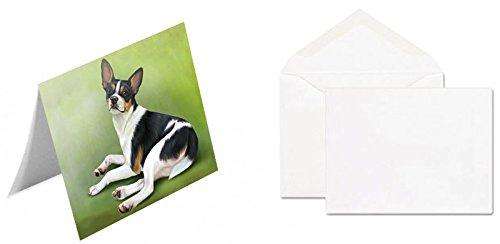 Rat Terrier Dog Handmade Artwork Assorted Pets Greeting Cards and Note Cards with Envelopes for All Occasions and Holiday Seasons