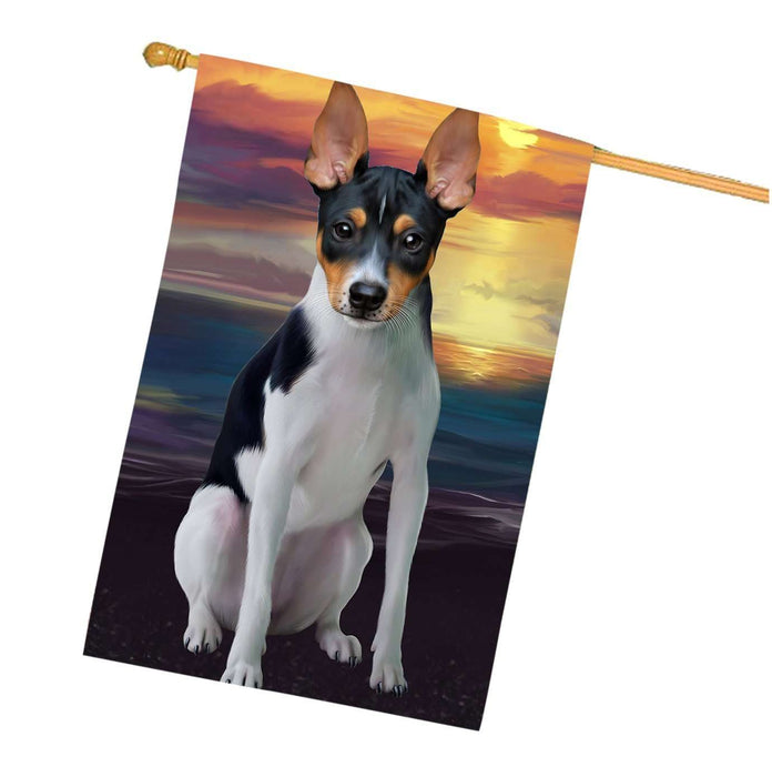 Rat Terrier Dog House Flag FLG48526
