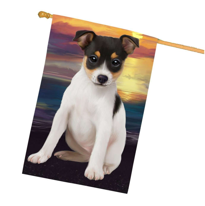 Rat Terrier Dog House Flag FLG48527