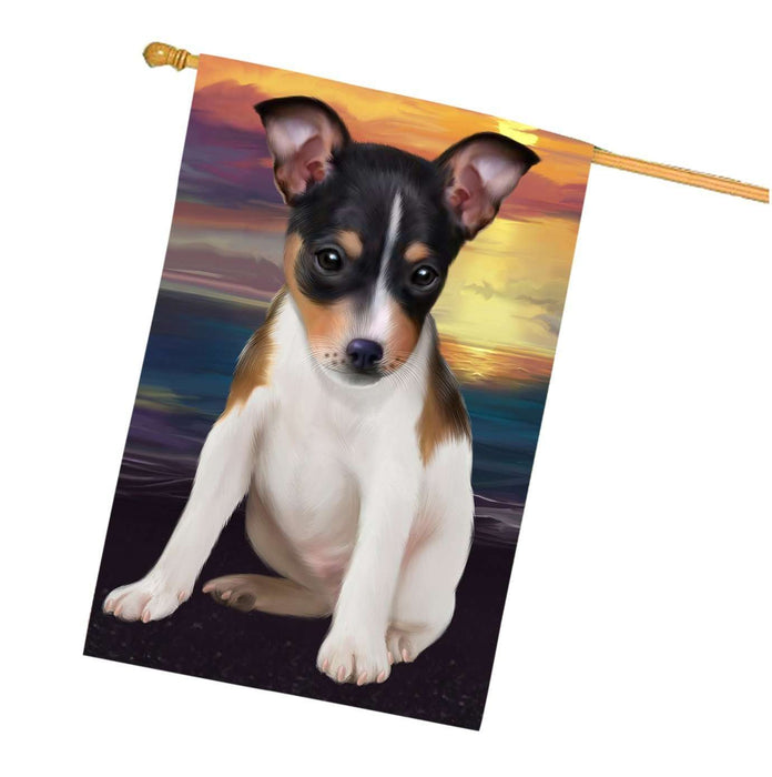Rat Terrier Dog House Flag FLG48528
