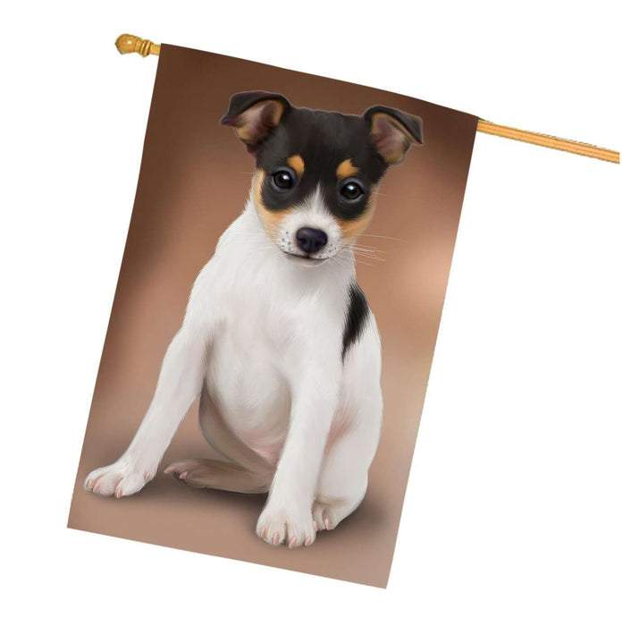 Rat Terrier Dog House Flag FLG48529