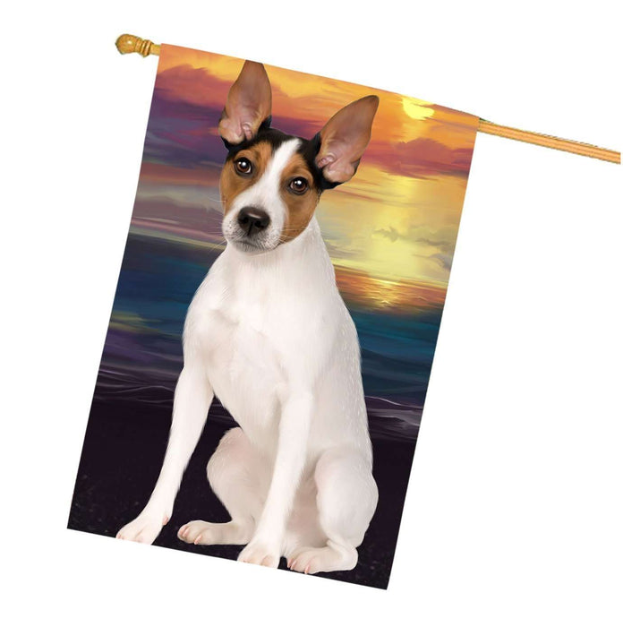 Rat Terrier Dog House Flag FLG48530