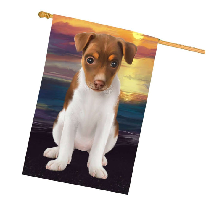 Rat Terrier Dog House Flag FLG48531