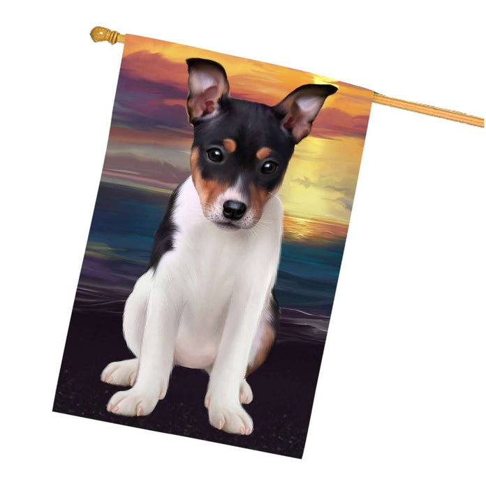 Rat Terrier Dog House Flag FLG48532