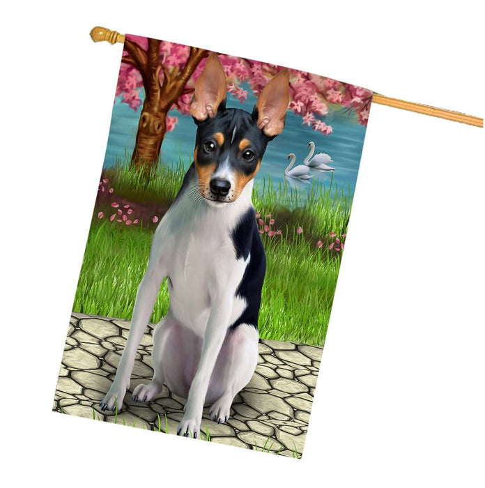 Rat Terrier Dog House Flag FLG48533