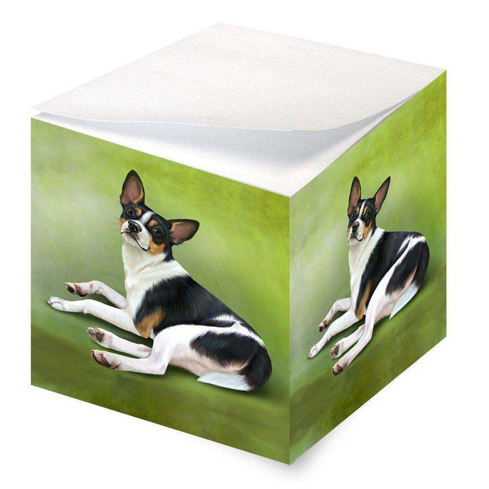 Rat Terrier Dog Note Cube