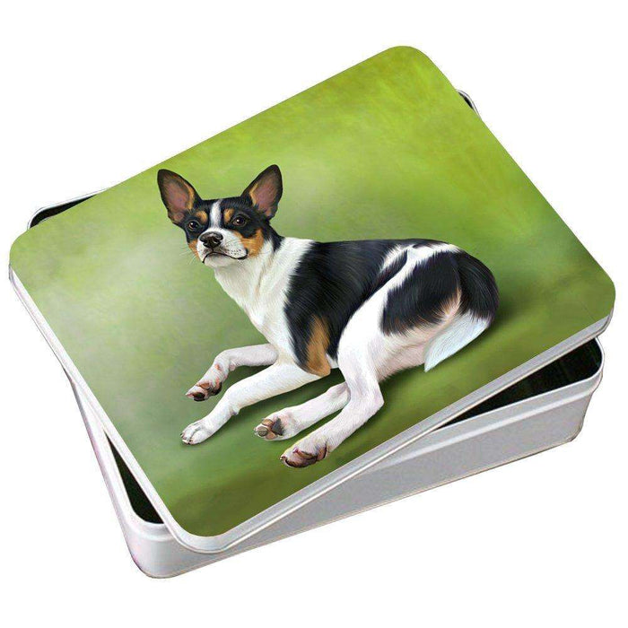 Rat Terrier Dog Photo Storage Tin